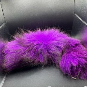 Genuine Fox Tail Dyed Purple